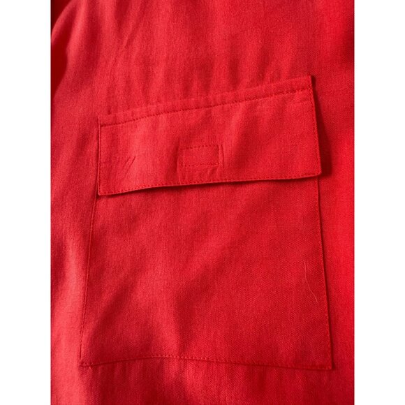 Anna & Frank Red 100% Silk Womens Button-Up Blouse 3/4 Sleeve 3X Office Festival - Picture 7 of 10